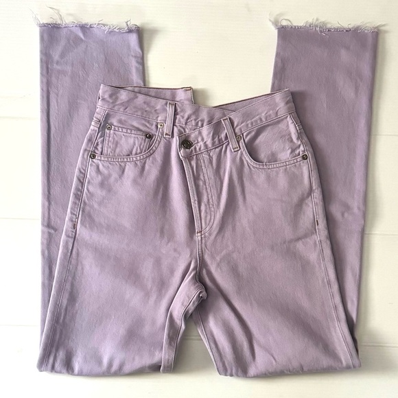 AGOLDE Criss Cross High Rise Straight Jeans In Hard Candy - Picture 6 of 10